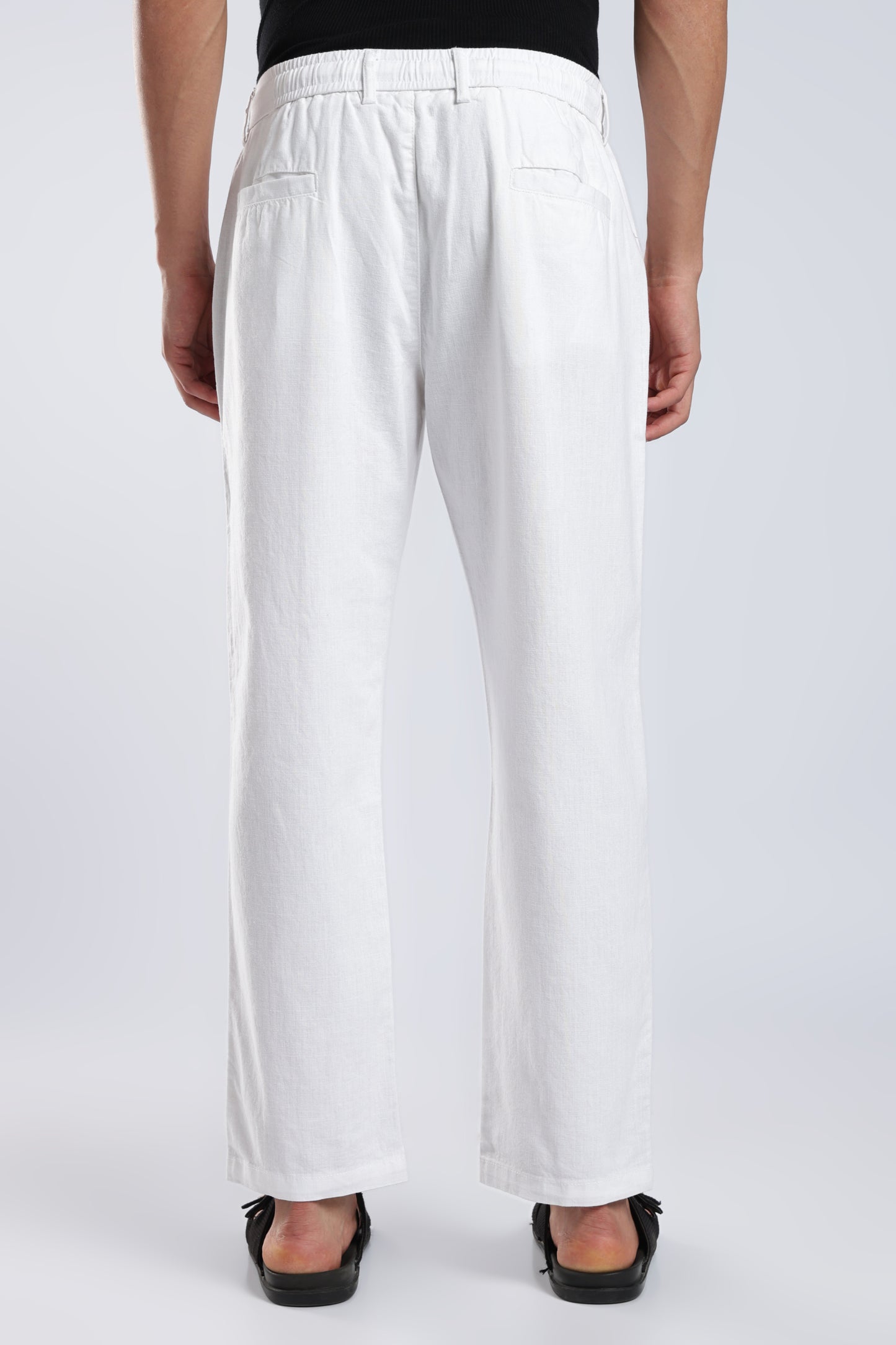 Men Linen Cotton Traveller Trousers – White