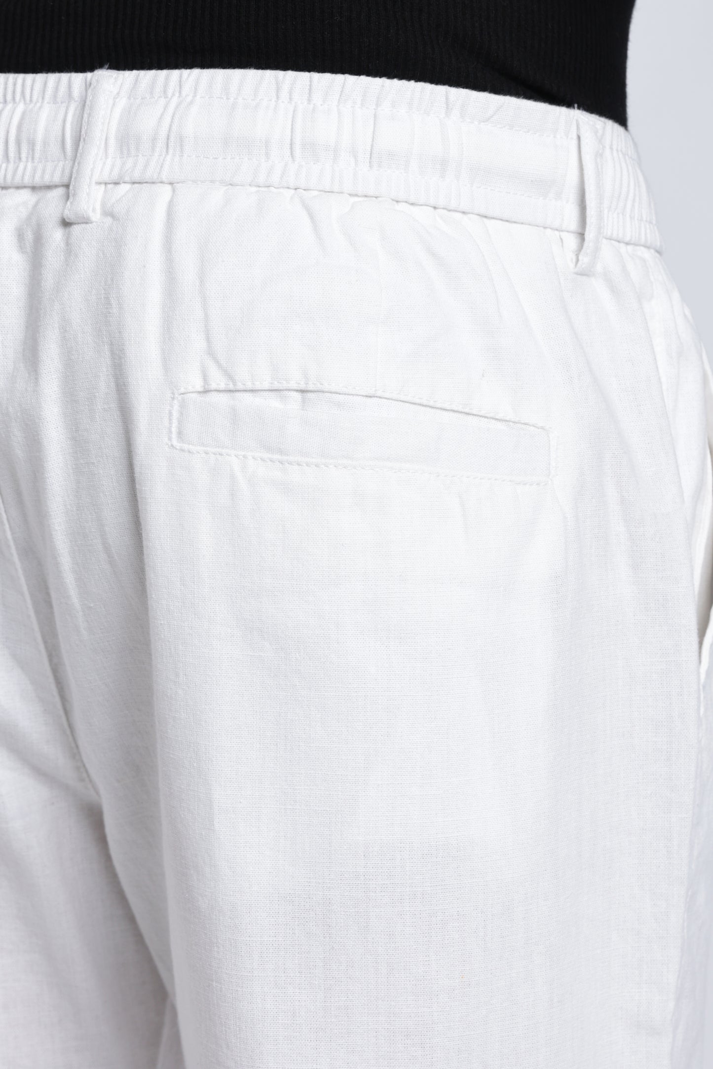 Men Linen Cotton Traveller Trousers – White