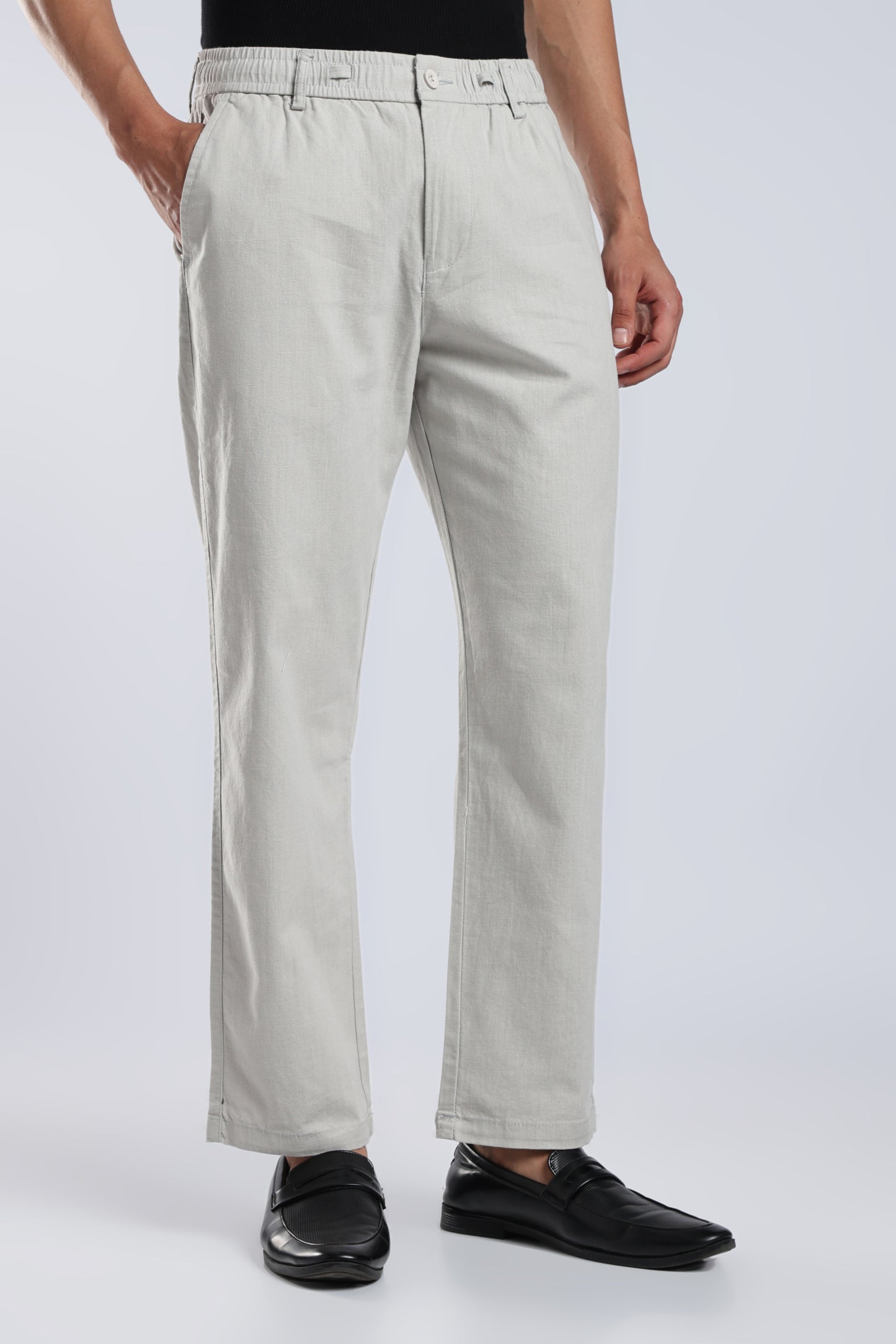 Men Linen Cotton Traveller Trousers – Stone