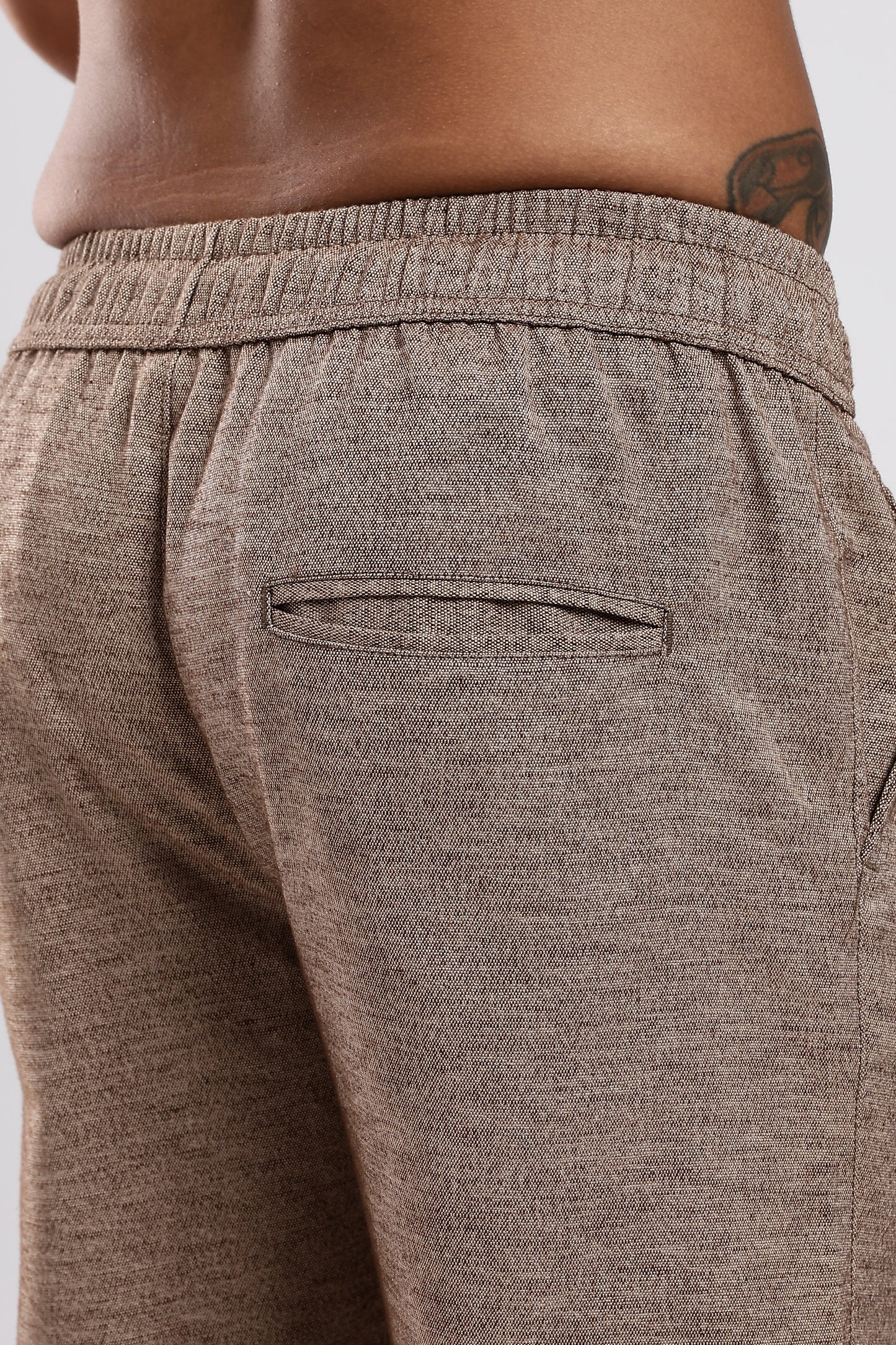 Twisted Linen Like Traveller Pant-Khakhi