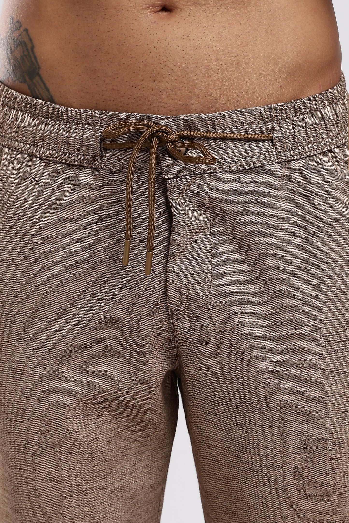 Twisted Linen Like Traveller Pant-Khakhi