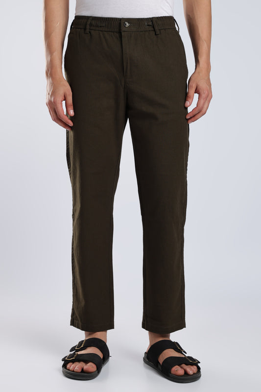 Men Marvel Linen Traveller Trouser – Olive