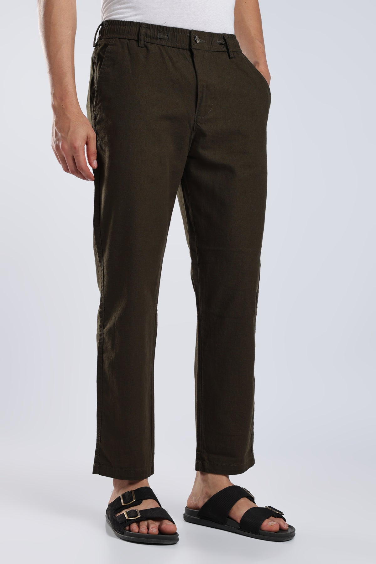Men Marvel Linen Traveller Trouser – Olive