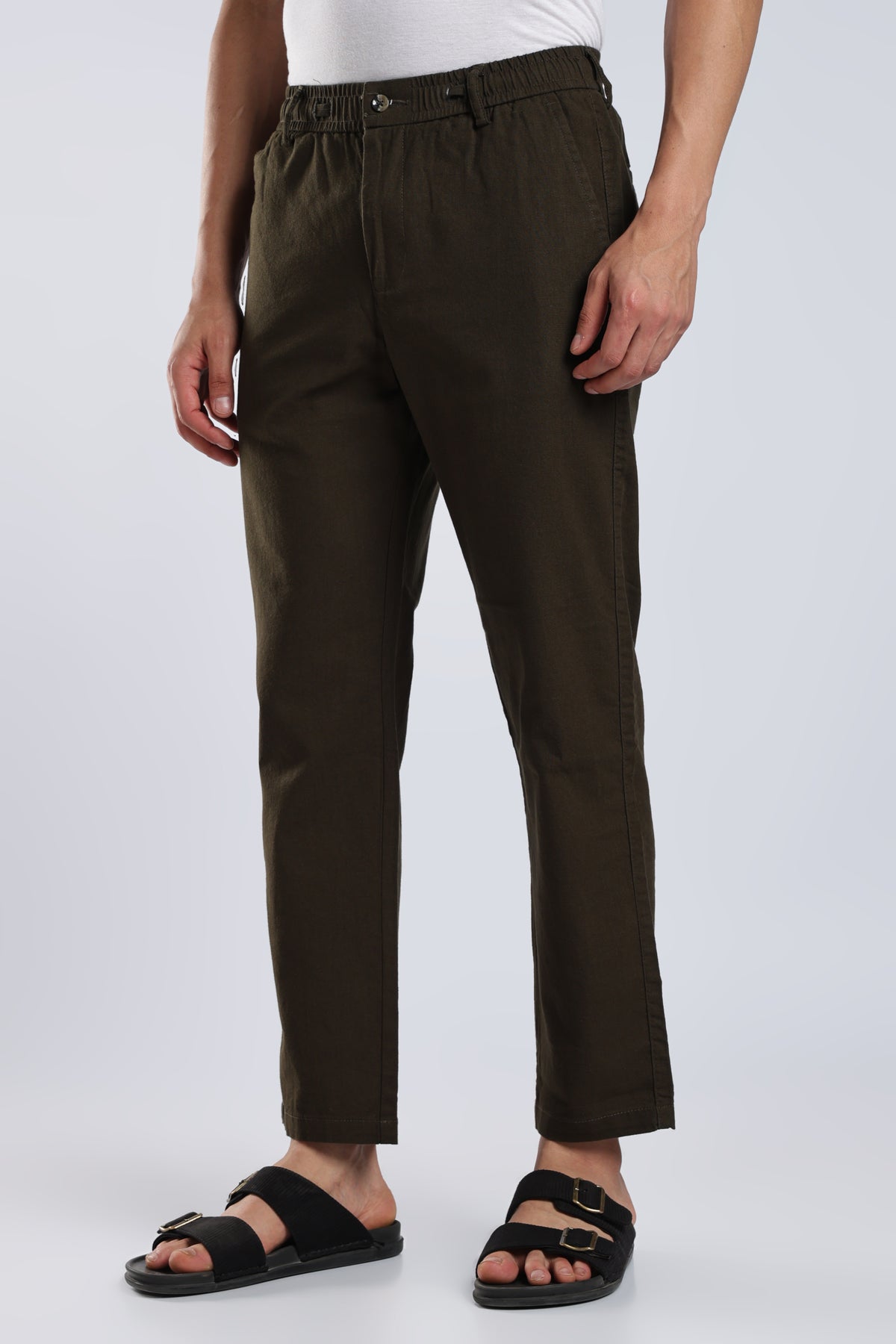 Men Marvel Linen Traveller Trouser – Olive