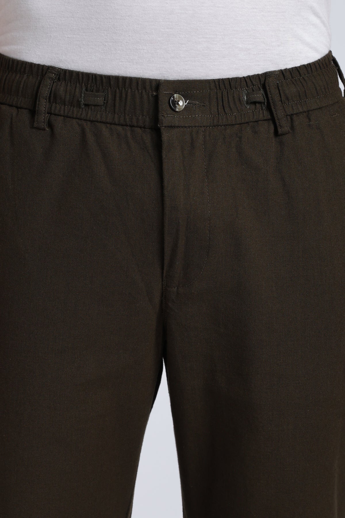 Men Marvel Linen Traveller Trouser – Olive