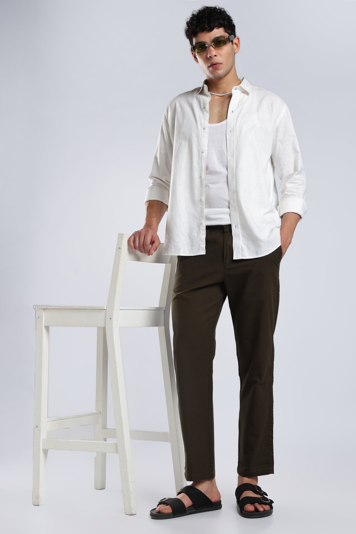 Men Marvel Linen Traveller Trouser – Olive