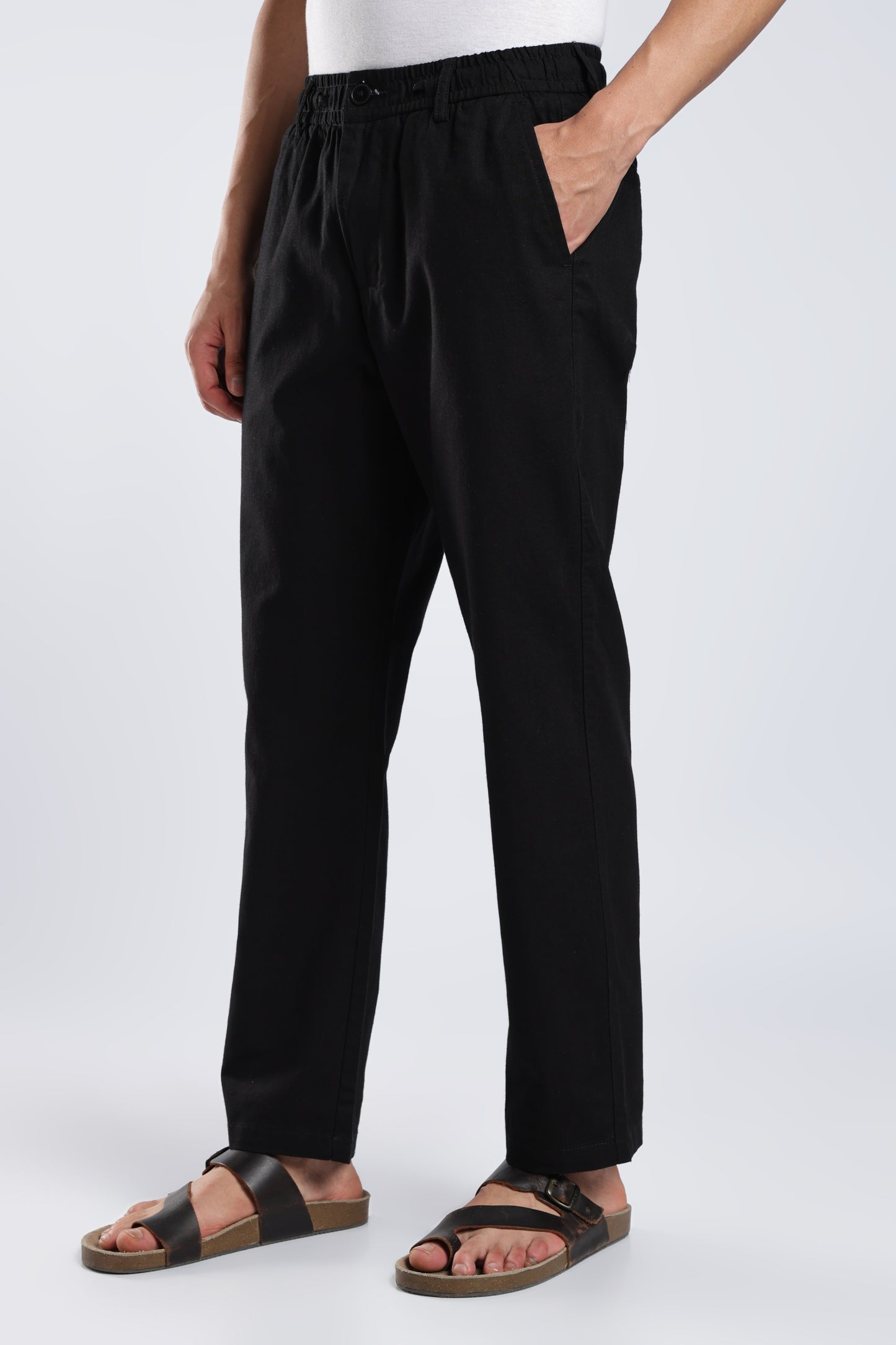 Men Marvel Linen Traveller Trouser – Black