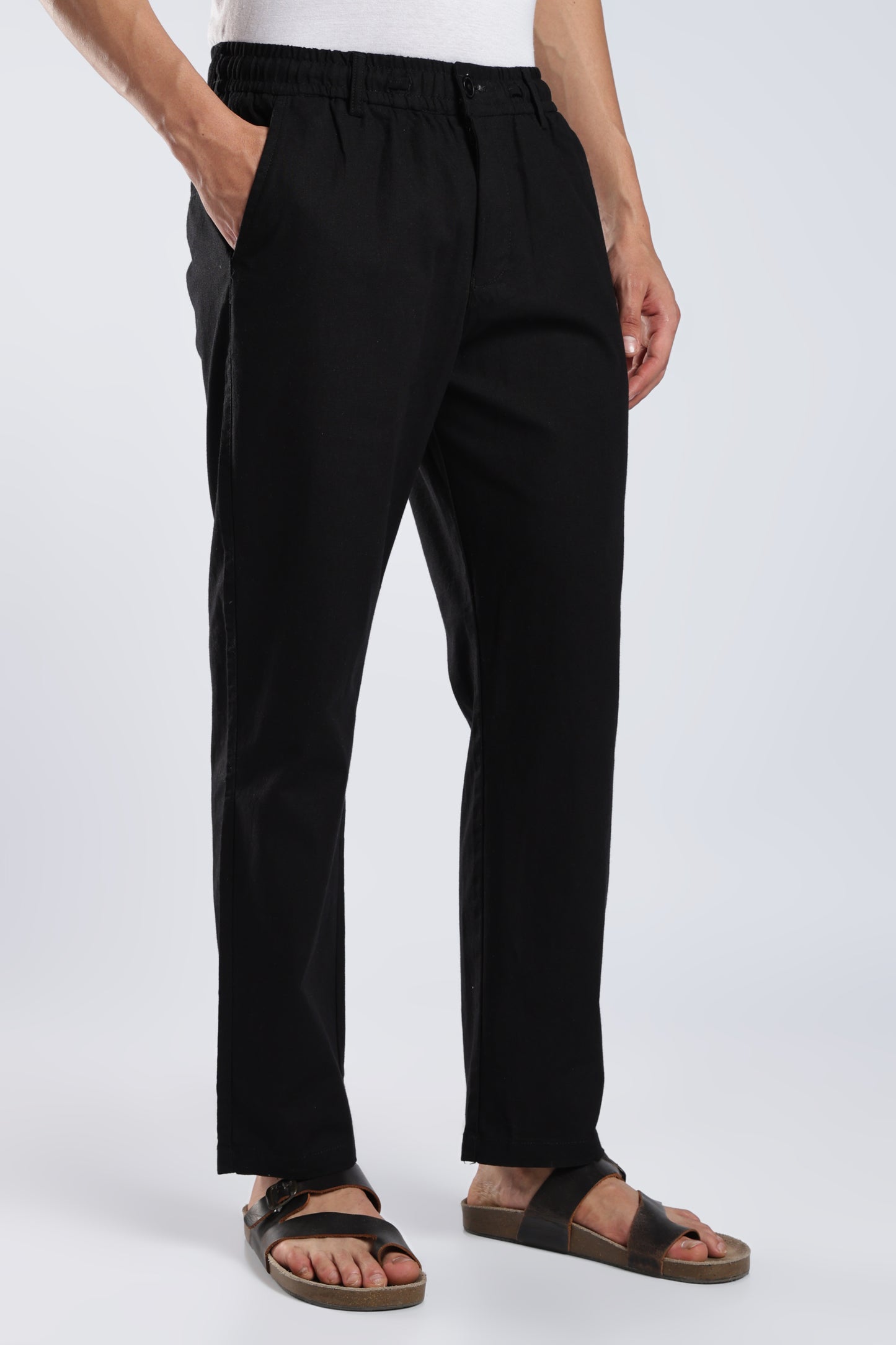 Men Marvel Linen Traveller Trouser – Black
