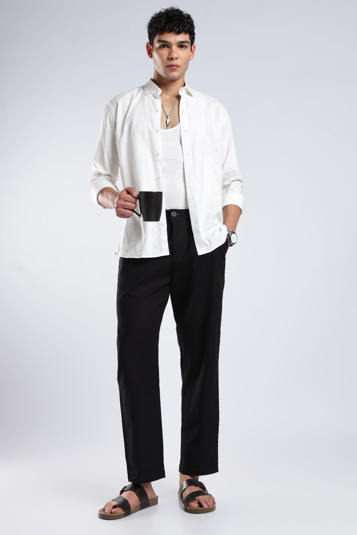 Men Marvel Linen Traveller Trouser – Black