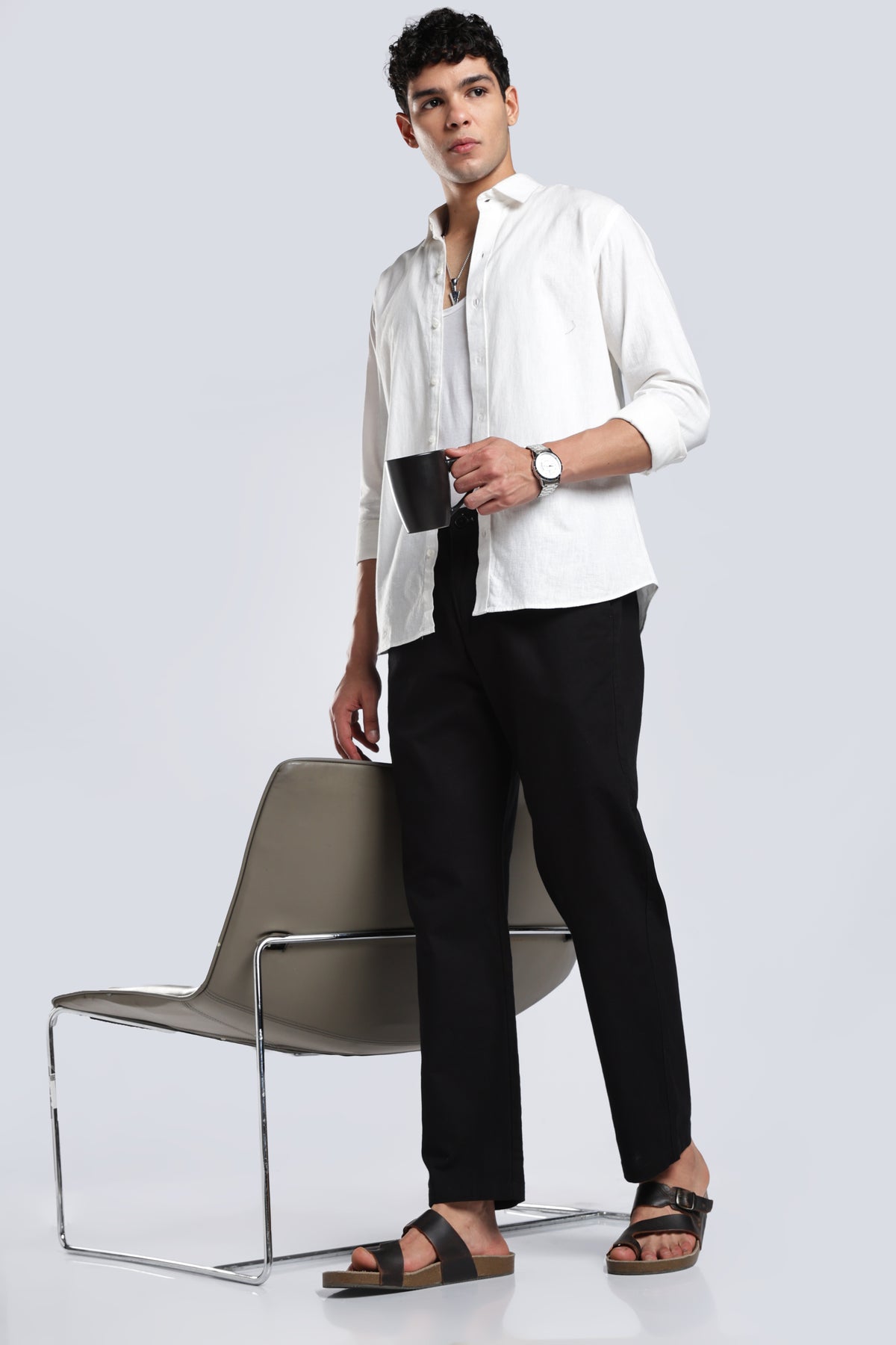 Men Marvel Linen Traveller Trouser – Black