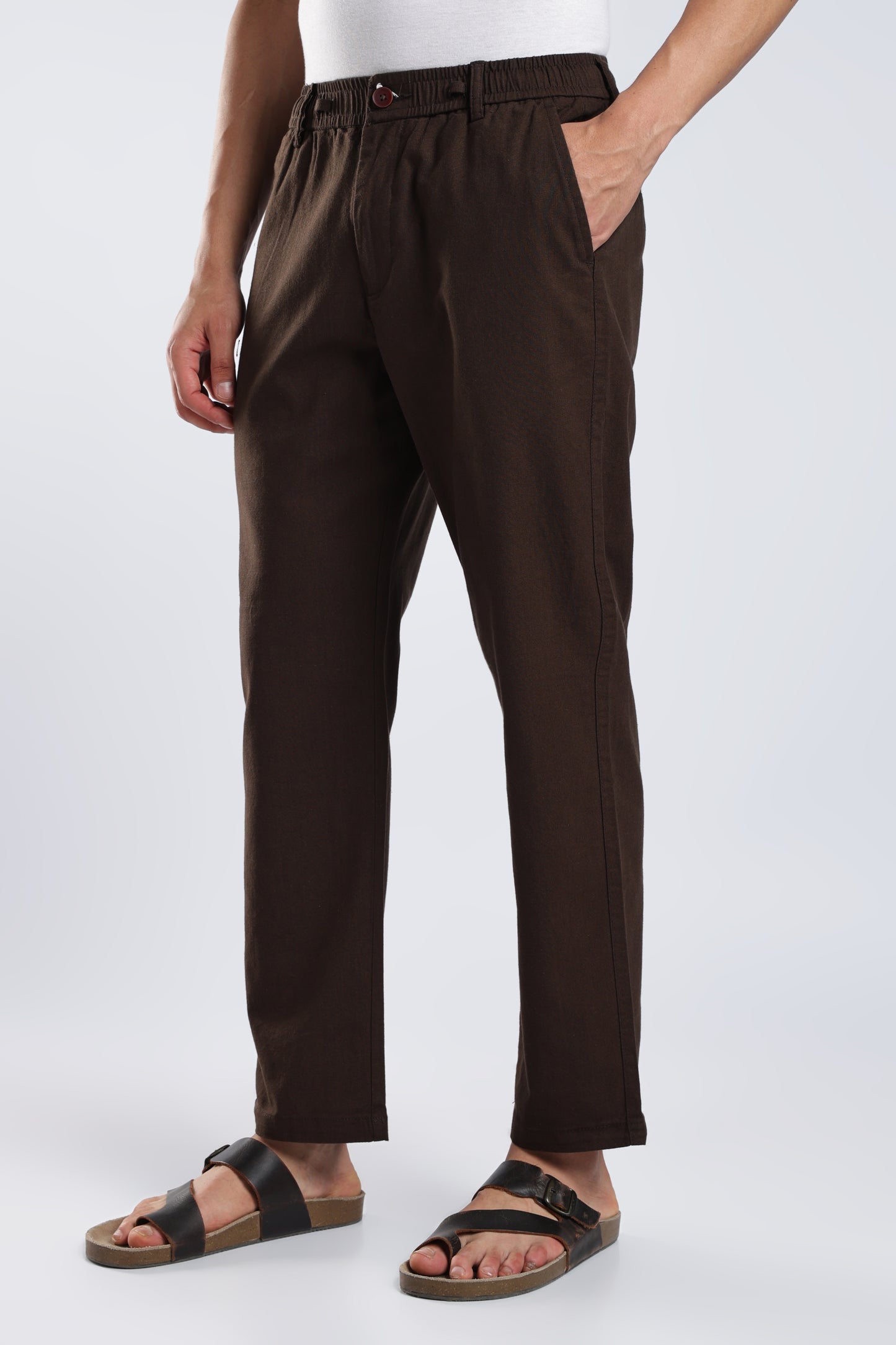 Men Marvel Linen Traveller Trouser – Brown