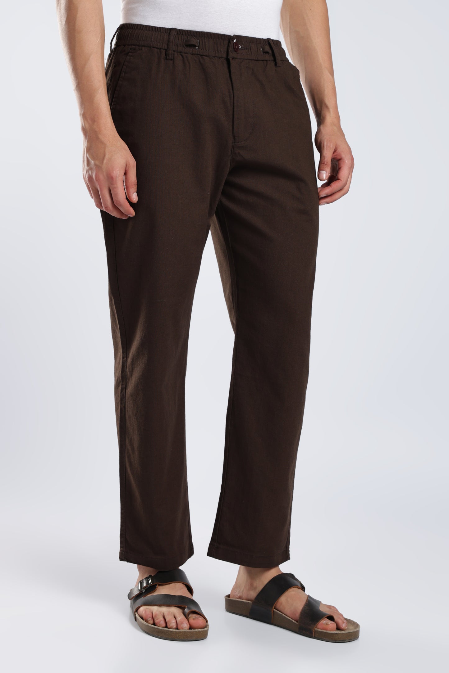 Men Marvel Linen Traveller Trouser – Brown