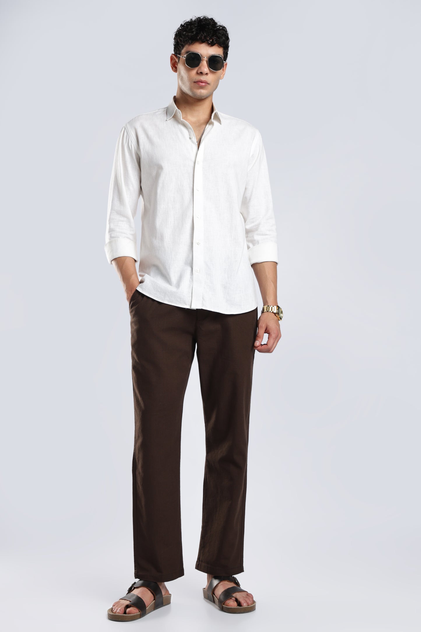 Men Marvel Linen Traveller Trouser – Brown