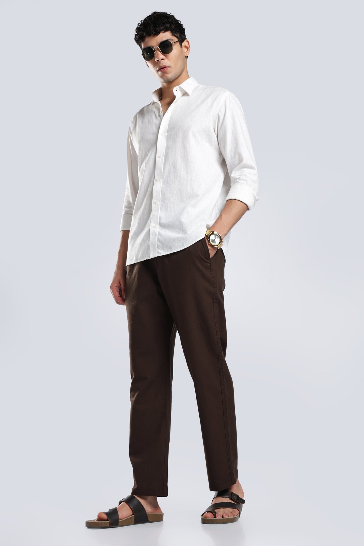 Men Marvel Linen Traveller Trouser – Brown
