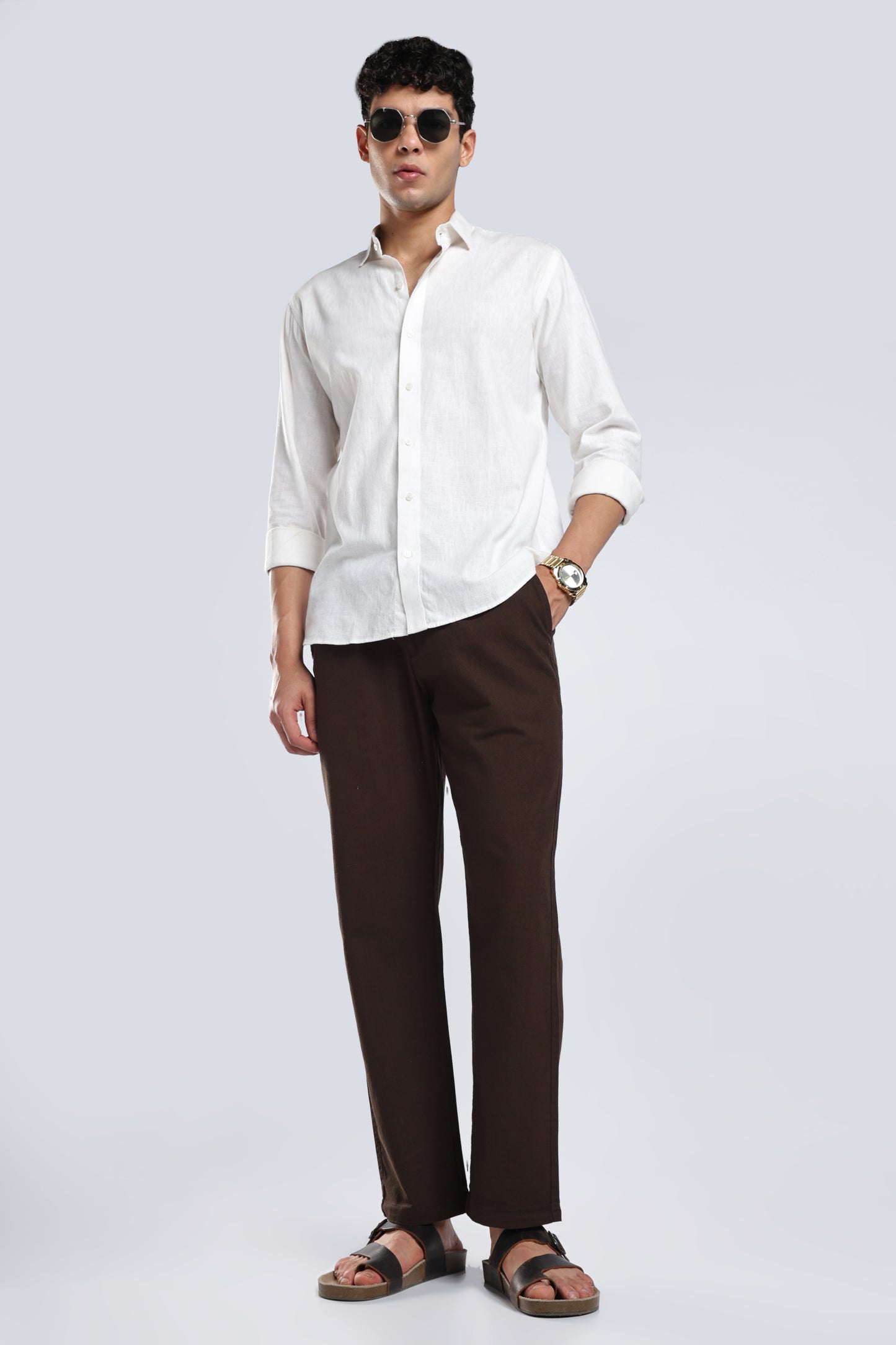 Men Marvel Linen Traveller Trouser – Brown