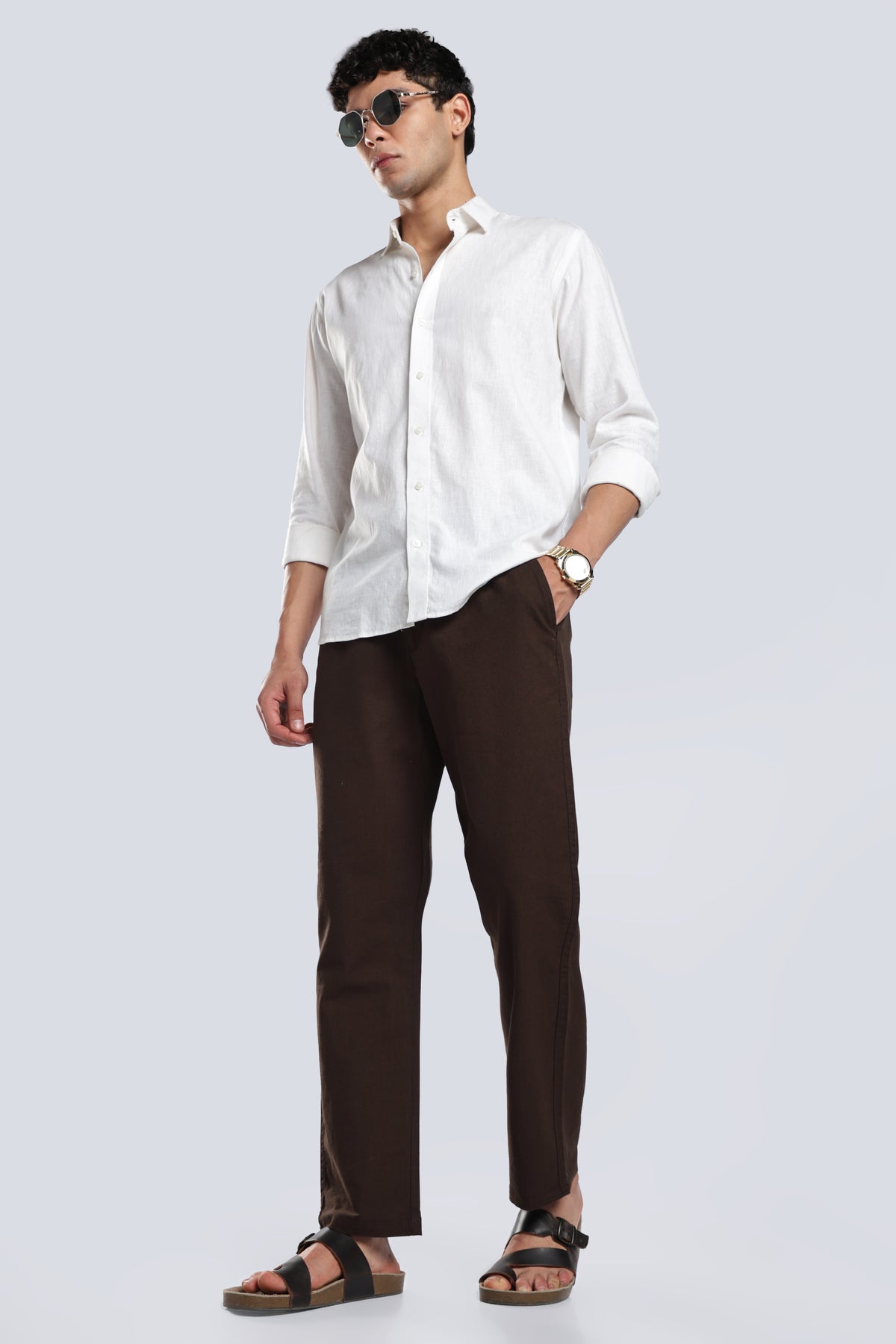 Men Marvel Linen Traveller Trouser – Brown