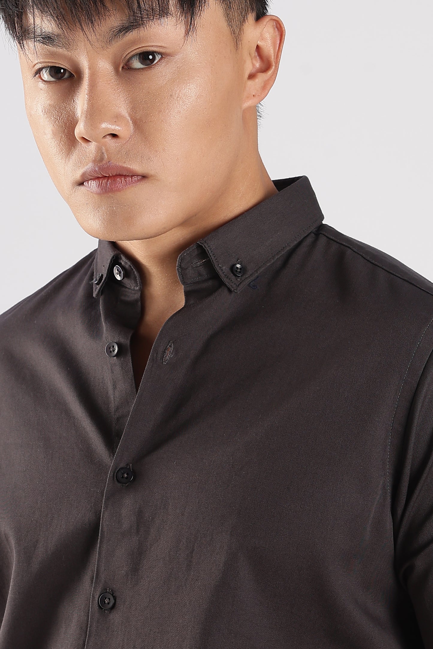 Men Army Twill Shirts-Grey