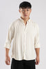 Men Linen Mix Shirts-Cream