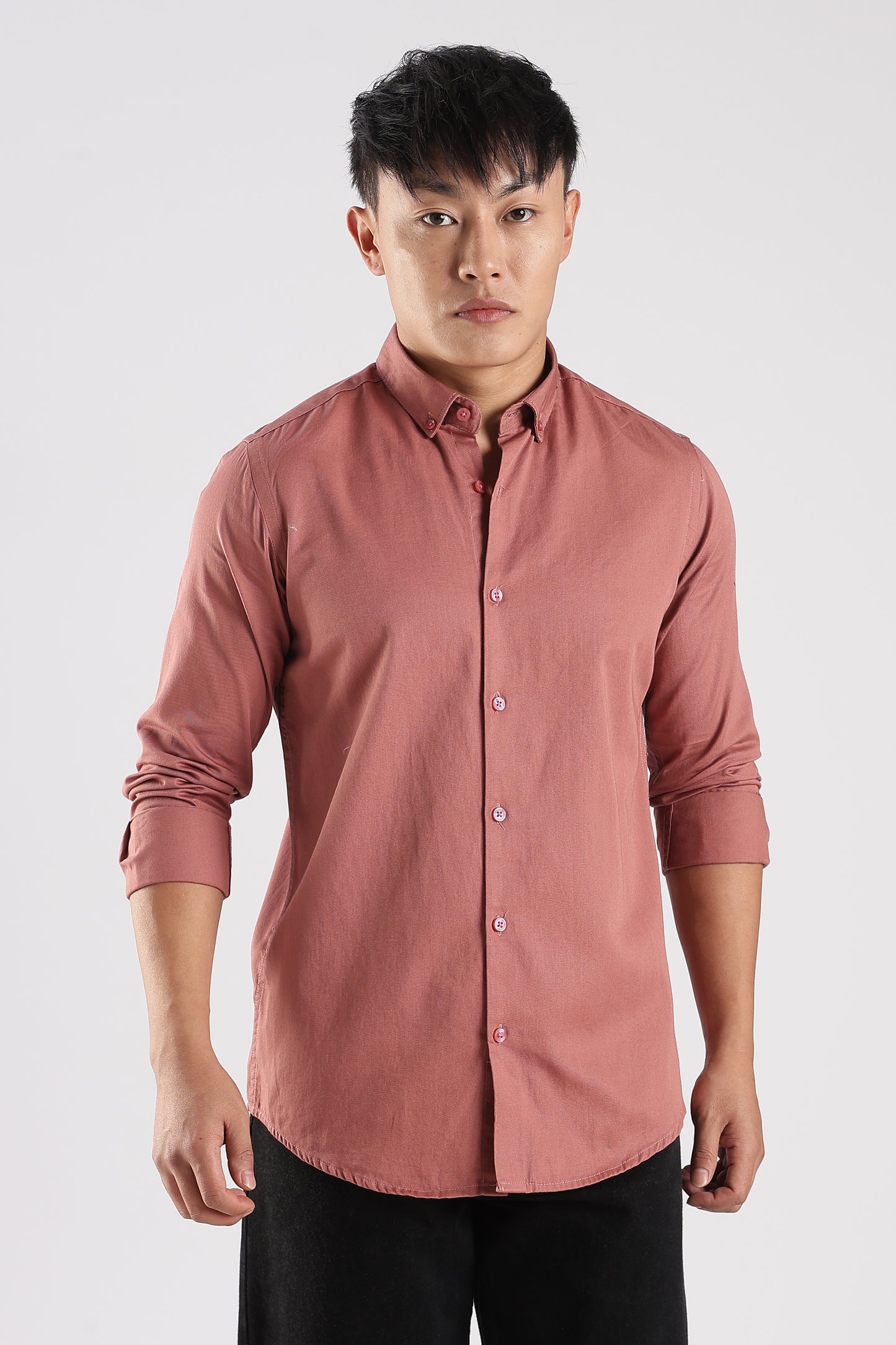 Men Army Twill Shirts-Pink