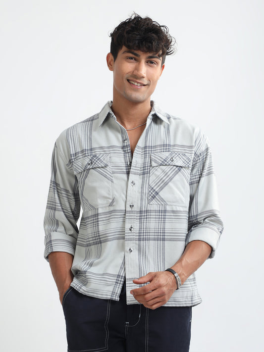 Steel Oversized Mens Flannel Shirts