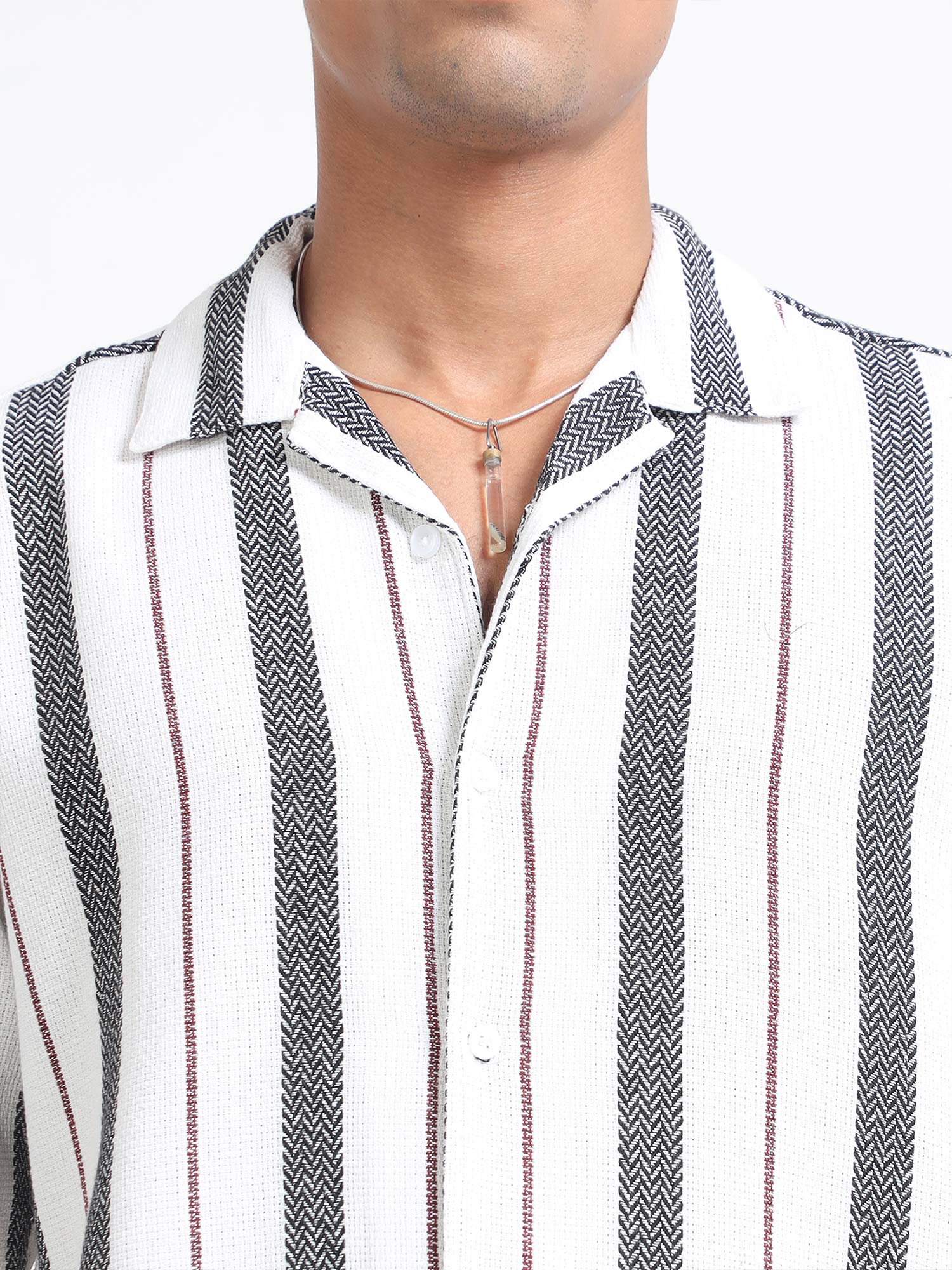 Buy Latest Jacquard White Shirt For Men Online in India