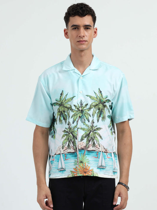 Mens Caribbean Oversized Printed Shirt