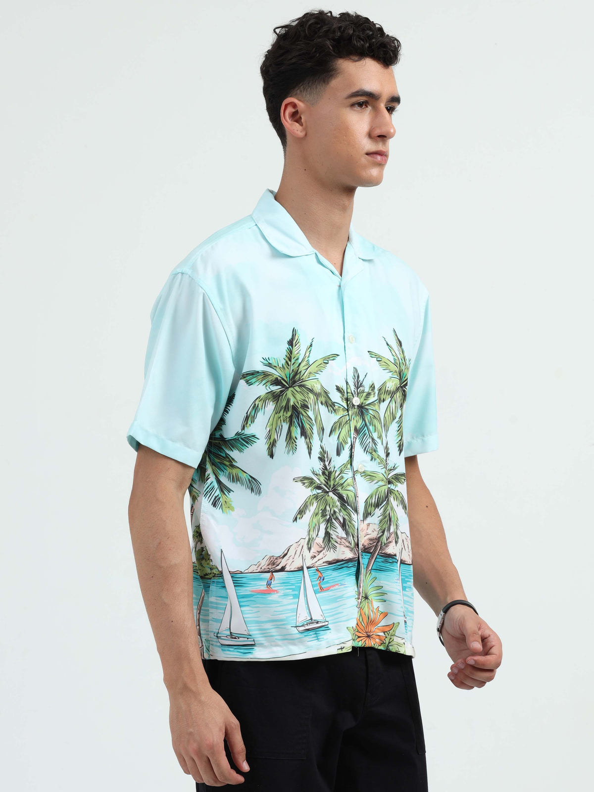 Mens Caribbean Oversized Printed Shirt
