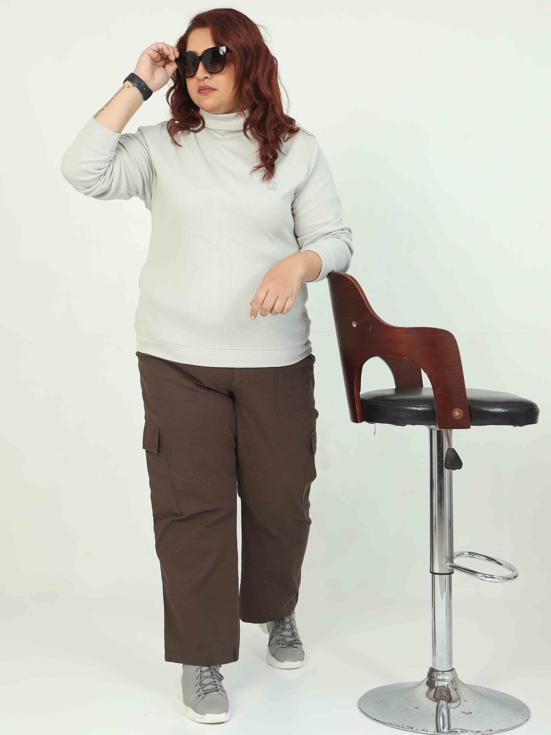 Buy Comfortable Brown Plus Size Cargo Pants For Women – Marquee