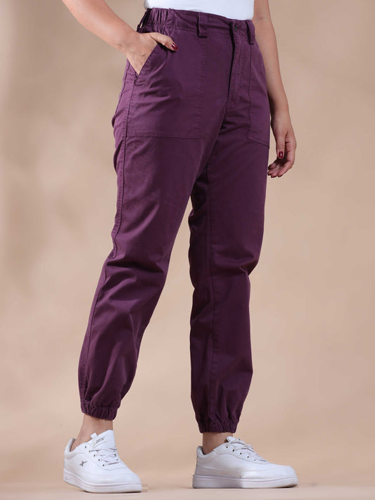 Women Vintage Purple Jogger Pants