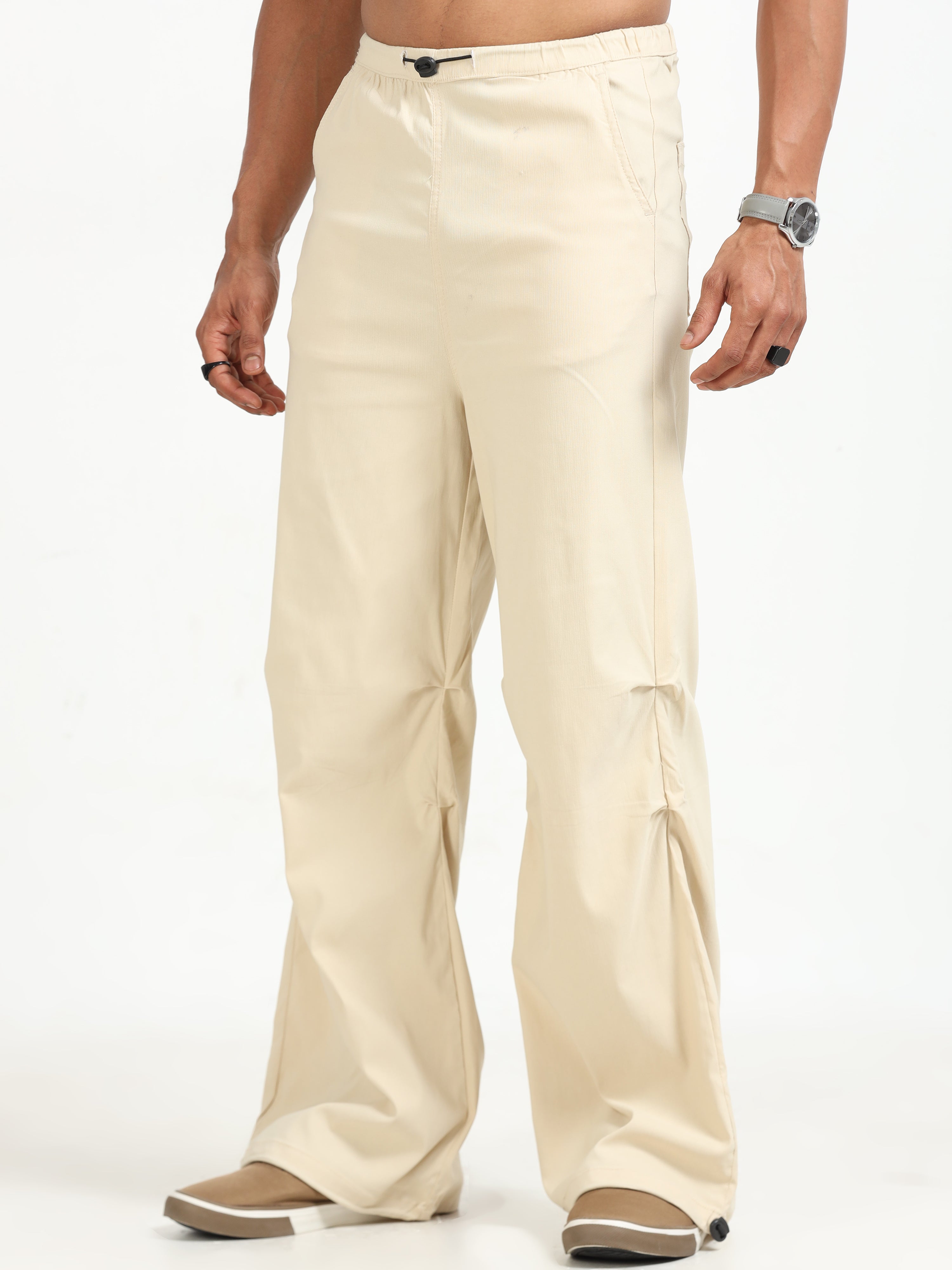 Buy Chic & Fashionable Beige Parachute Trousers for Men