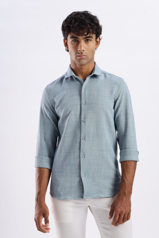 Men Air Like Linen Vintage Shirt-Lt Grey