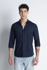 Men Liquid Nylon Plain Shirts-Navy