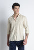 Men Liquid Nylon Plain Shirts-Beige