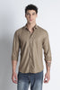 Men Liquid Nylon Plain Shirts-Khakhi