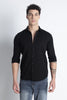 Men Curio Cotton Stripes Shirt-Black