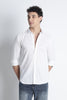 Men Curio Cotton Stripes Shirt-White