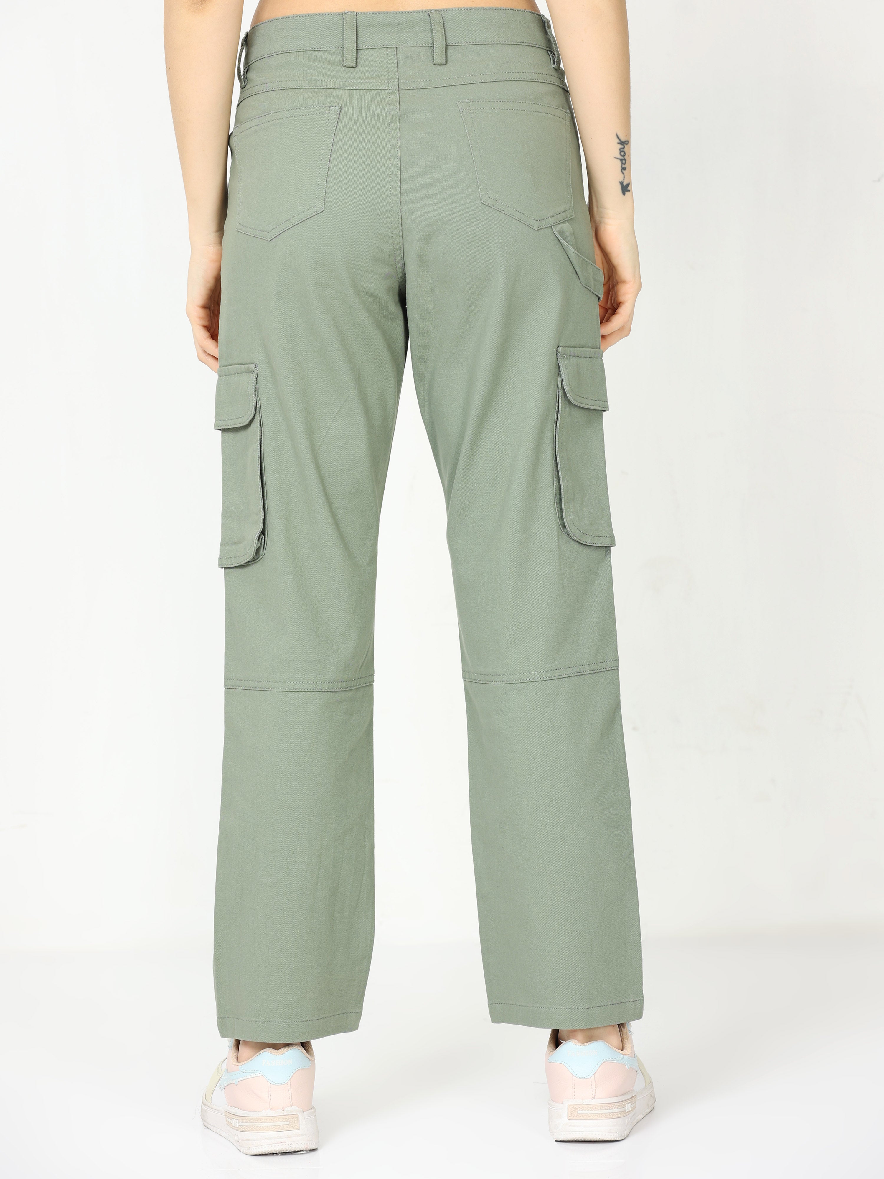 Cargo Fit Low waist Fitted hems Cargo Trousers | Dark Green | ONLY®