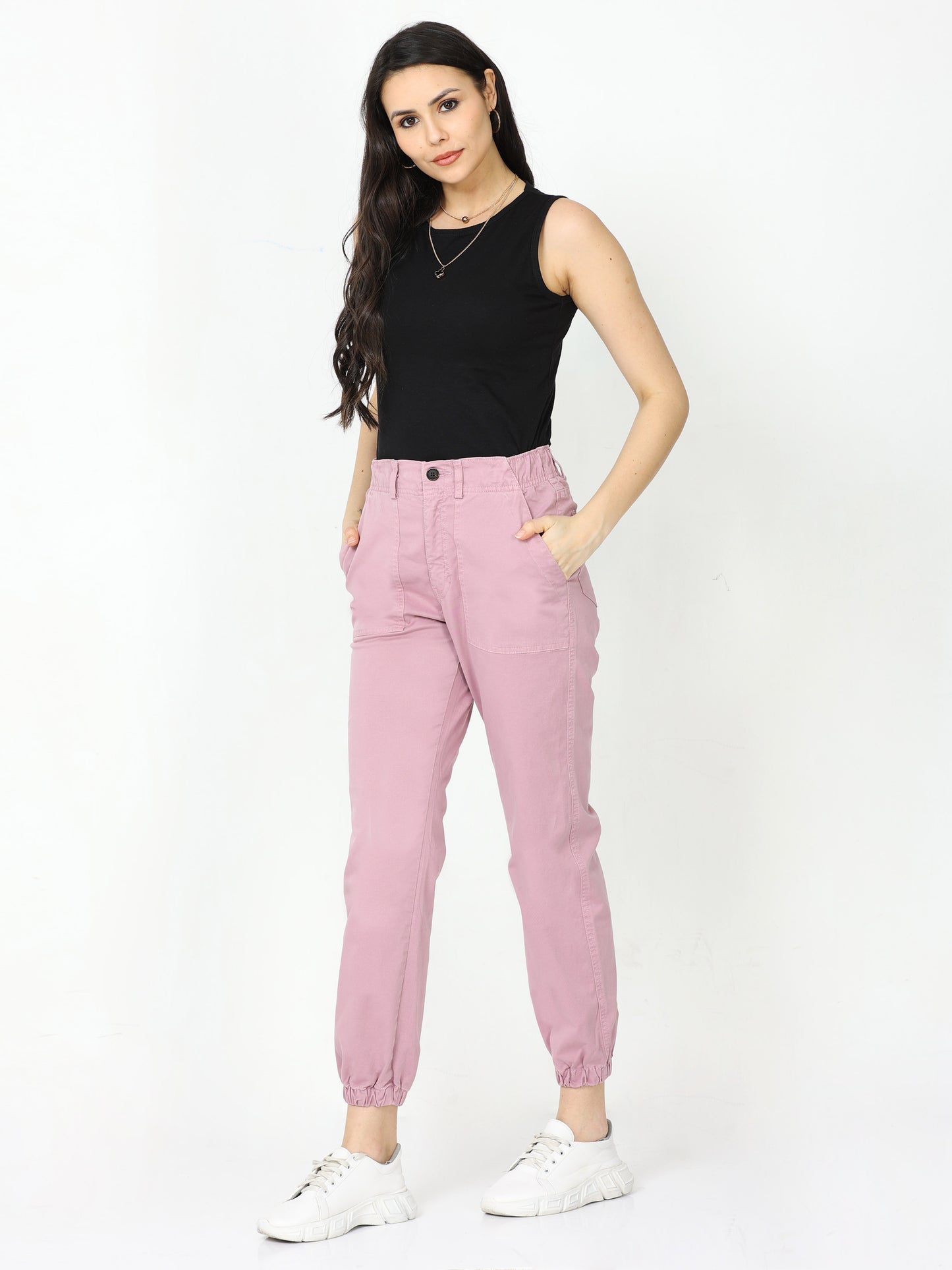 Women Vintage Pink Jogger Pants