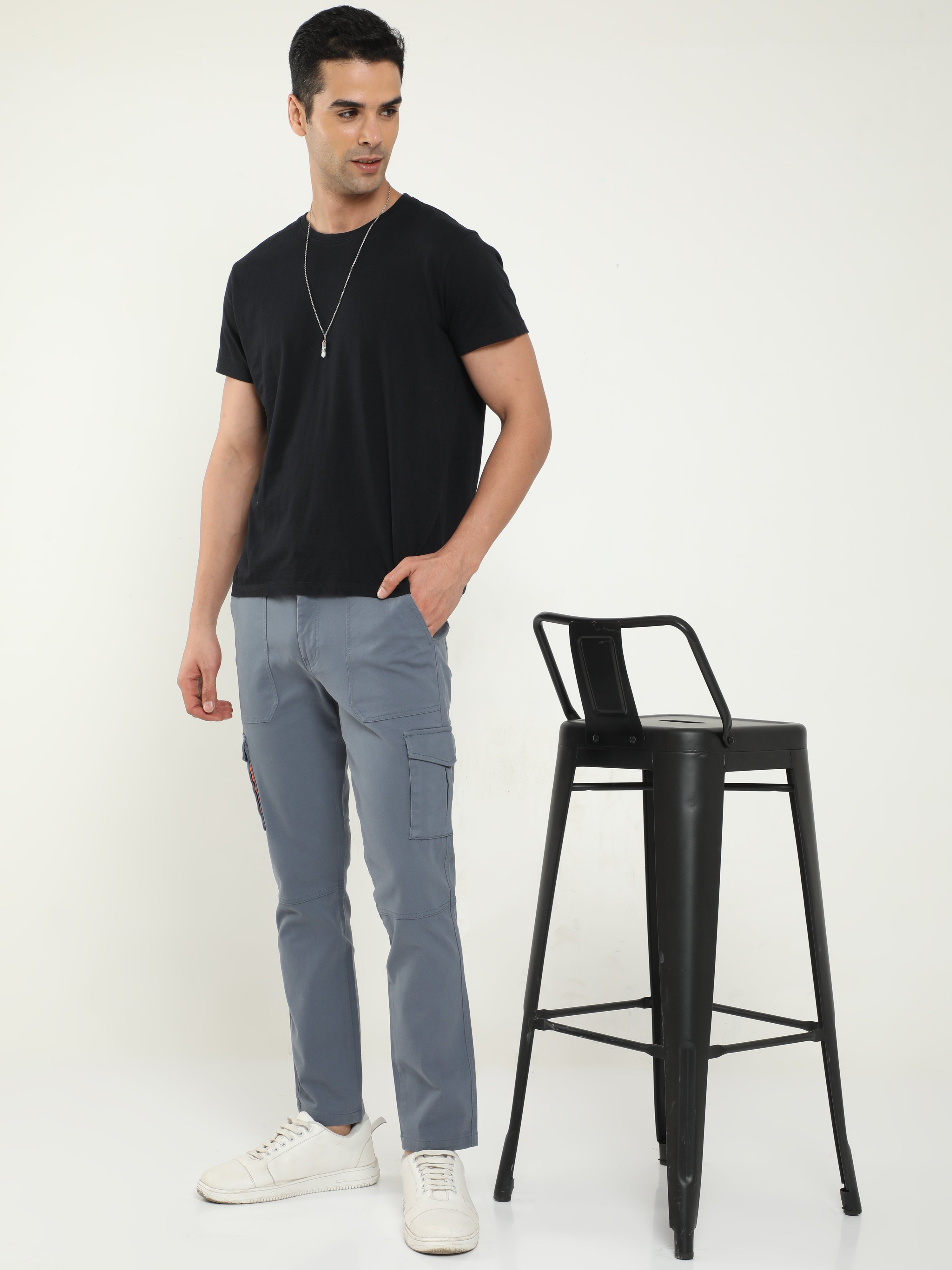 Men's Drawstring Cargo Pants Zip Pocket Slim Fit Trendy - Temu Portugal