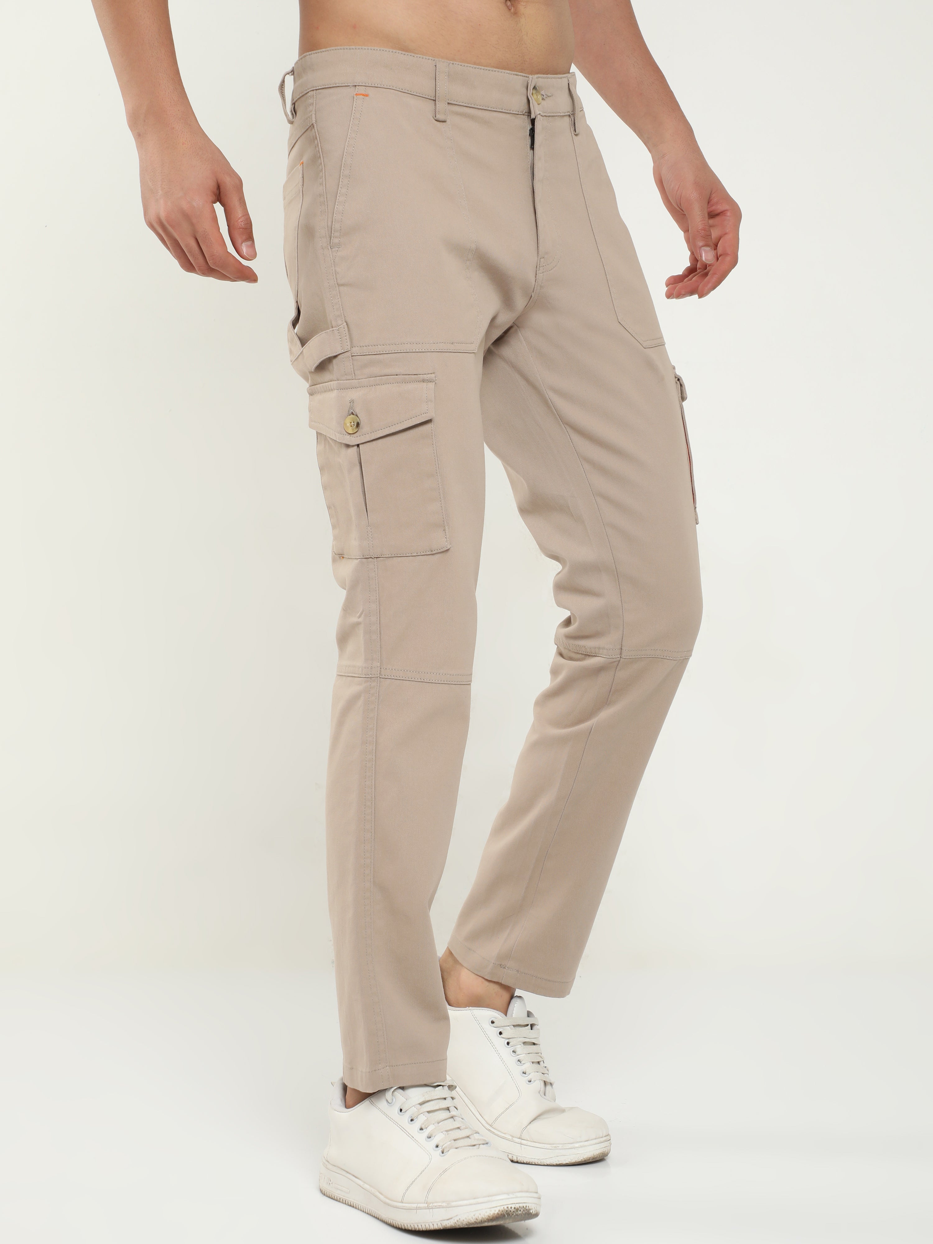 Brown Men's Latest Cotton Cargo Pant with Six Pockets